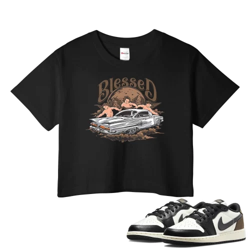 TeeVivo Crop Top Match Air Jordan 1 Retro Low OG Mocha Blessed – Air Jordan 1 Crop Top, AJ1 Crop Top
