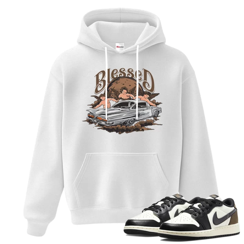 TeeVivo Hoodie Match Air Jordan 1 Retro Low OG Mocha Blessed – Air Jordan 1 Hoodie, AJ1 Hoodie