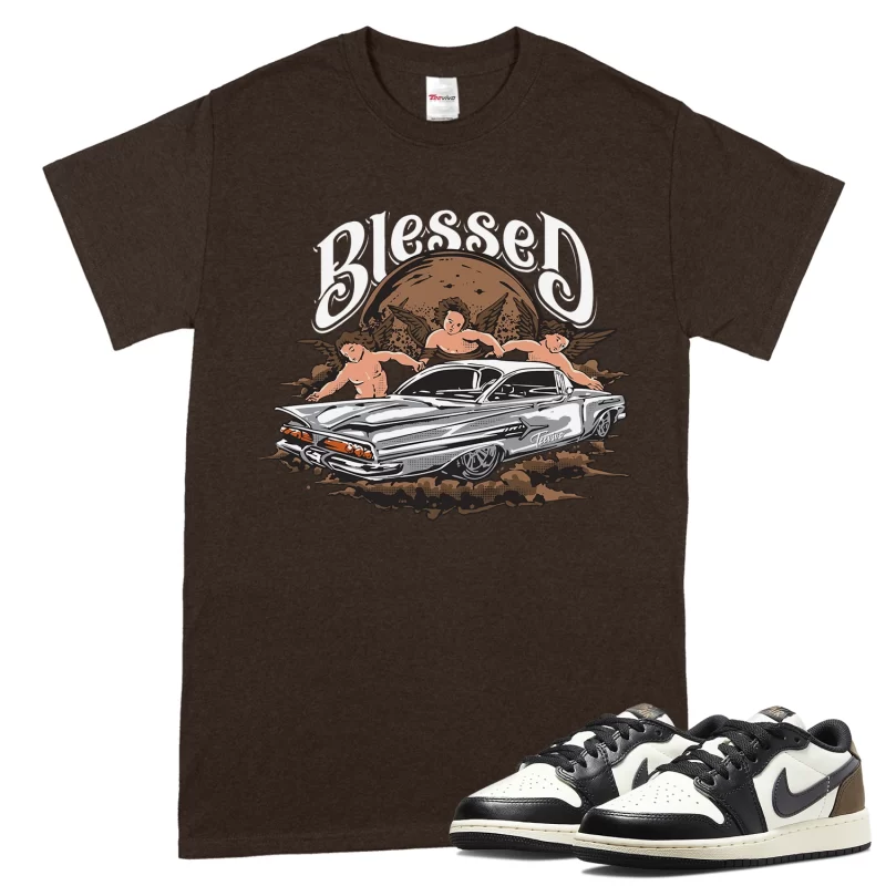 TeeVivo T-Shirt Match Air Jordan 1 Retro Low OG Mocha Blessed – Air Jordan 1 Shirt, AJ1 Shirt