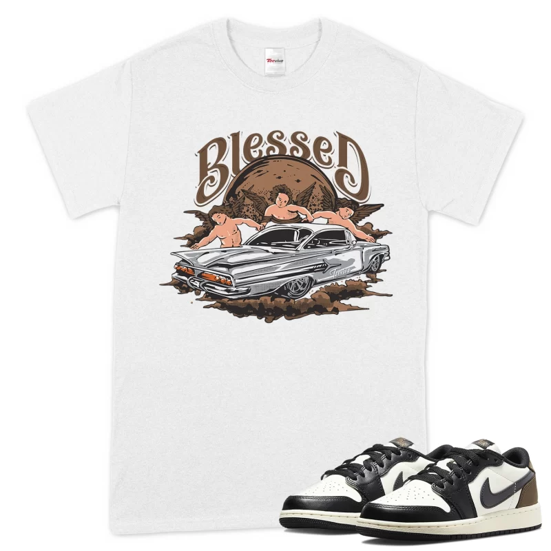 TeeVivo T-Shirt Match Air Jordan 1 Retro Low OG Mocha Blessed – Air Jordan 1 Shirt, AJ1 Shirt
