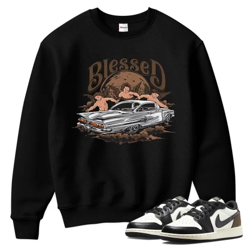 TeeVivo Sweatshirt Match Air Jordan 1 Retro Low OG Mocha Blessed – Air Jordan 1 Sweatshirt, AJ1 Sweatshirt
