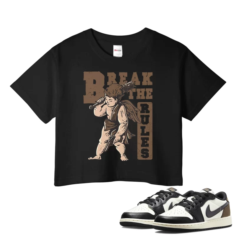 TeeVivo Crop Top Match Air Jordan 1 Retro Low OG Mocha Break the rules – Air Jordan 1 Crop Top, AJ1 Crop Top
