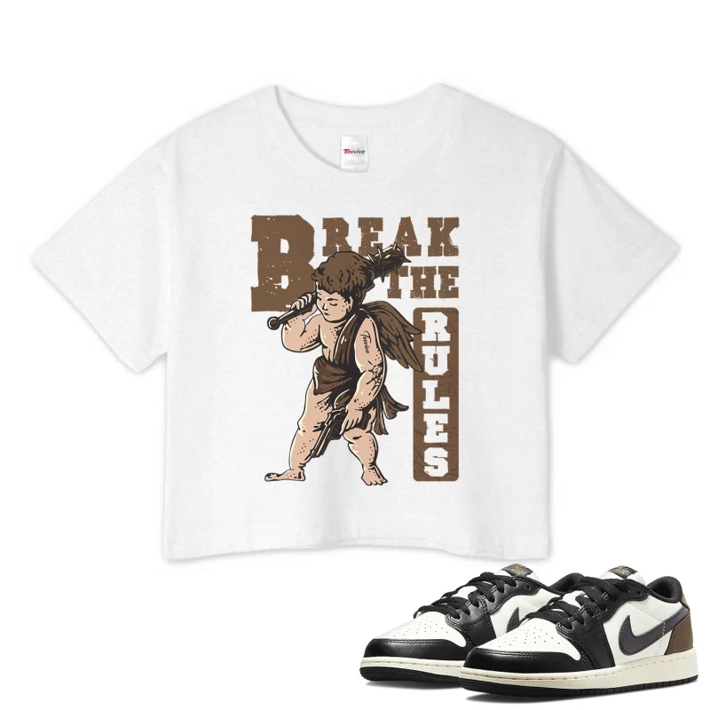 TeeVivo Crop Top Match Air Jordan 1 Retro Low OG Mocha Break the rules – Air Jordan 1 Crop Top, AJ1 Crop Top