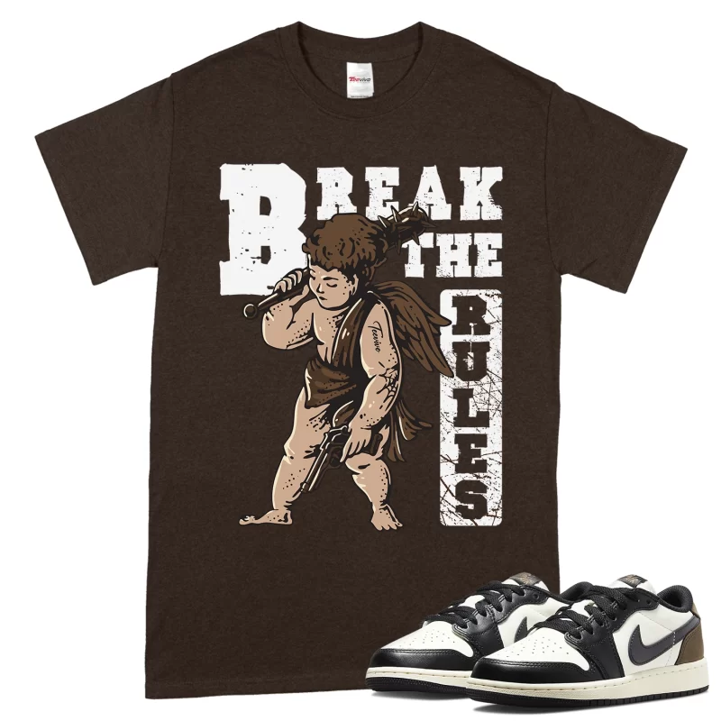 TeeVivo T-Shirt Match Air Jordan 1 Retro Low OG Mocha Break the rules – Air Jordan 1 Shirt, AJ1 Shirt