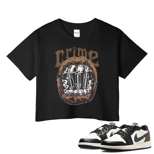 TeeVivo Crop Top Match Air Jordan 1 Retro Low OG Mocha Crime – Air Jordan 1 Crop Top, AJ1 Crop Top