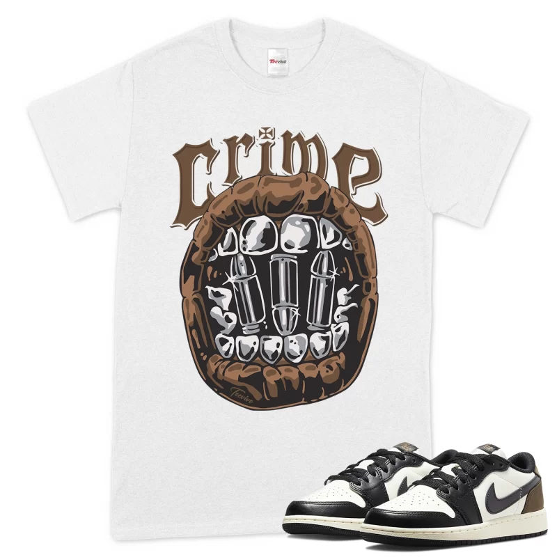 TeeVivo T-Shirt Match Air Jordan 1 Retro Low OG Mocha Crime – Air Jordan 1 Shirt, AJ1 Shirt