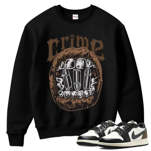 TeeVivo Sweatshirt Match Air Jordan 1 Retro Low OG Mocha Crime – Air Jordan 1 Sweatshirt, AJ1 Sweatshirt