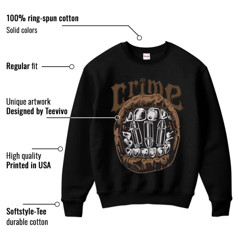 TeeVivo Sweatshirt Match Air Jordan 1 Retro Low OG Mocha Crime – Air Jordan 1 Sweatshirt, AJ1 Sweatshirt