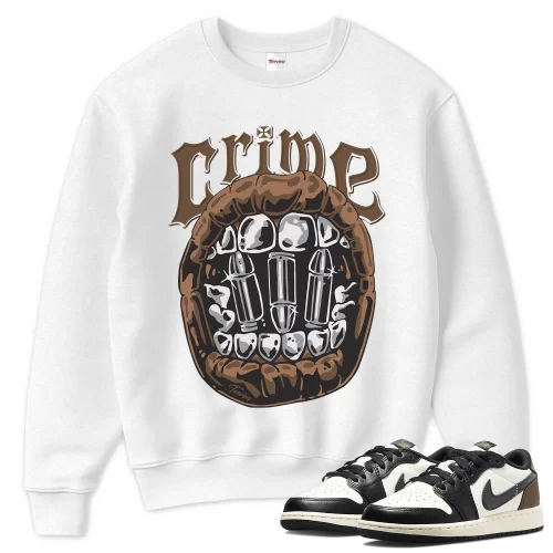TeeVivo Sweatshirt Match Air Jordan 1 Retro Low OG Mocha Crime – Air Jordan 1 Sweatshirt, AJ1 Sweatshirt