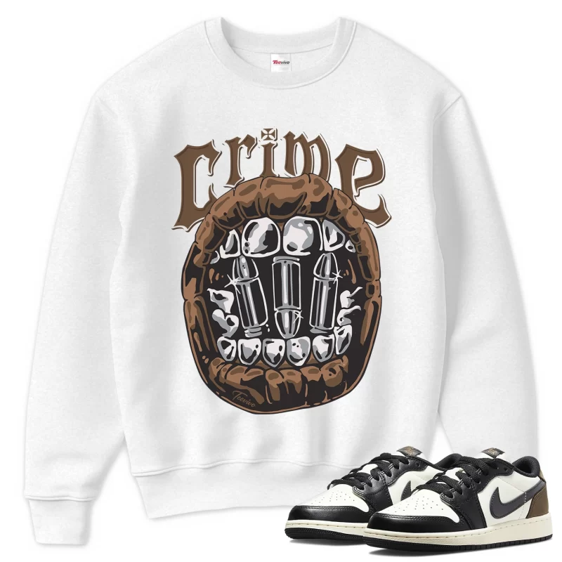 TeeVivo Sweatshirt Match Air Jordan 1 Retro Low OG Mocha Crime – Air Jordan 1 Sweatshirt, AJ1 Sweatshirt