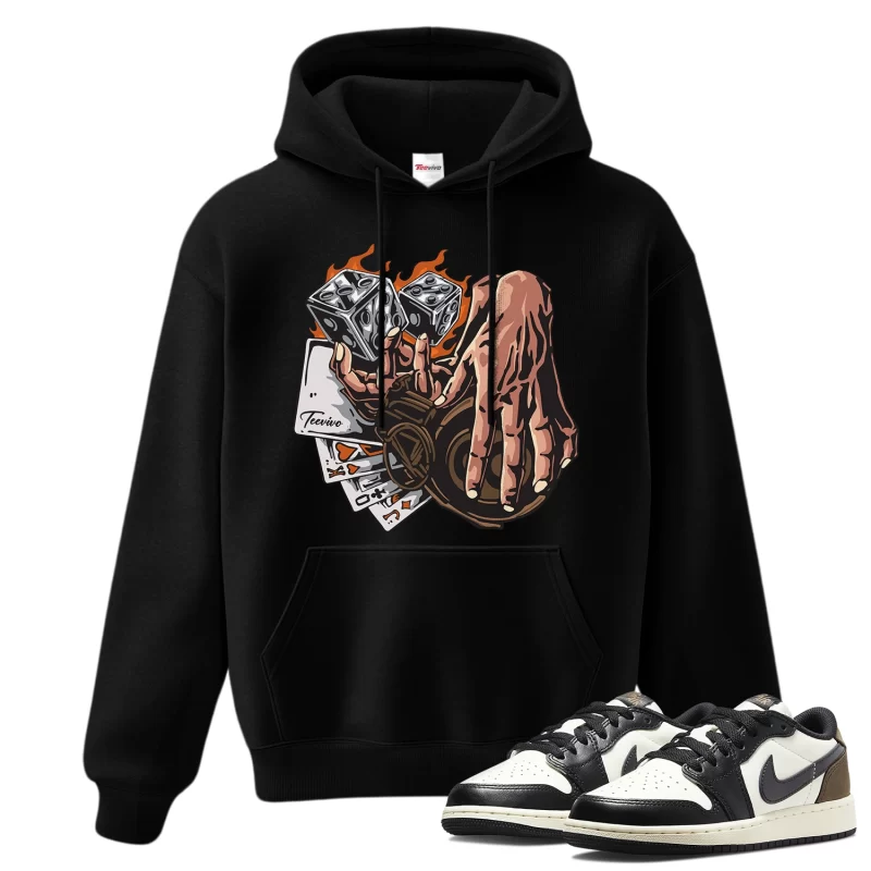 TeeVivo Hoodie Match Air Jordan 1 Retro Low OG Mocha Gambling – Air Jordan 1 Hoodie, AJ1 Hoodie