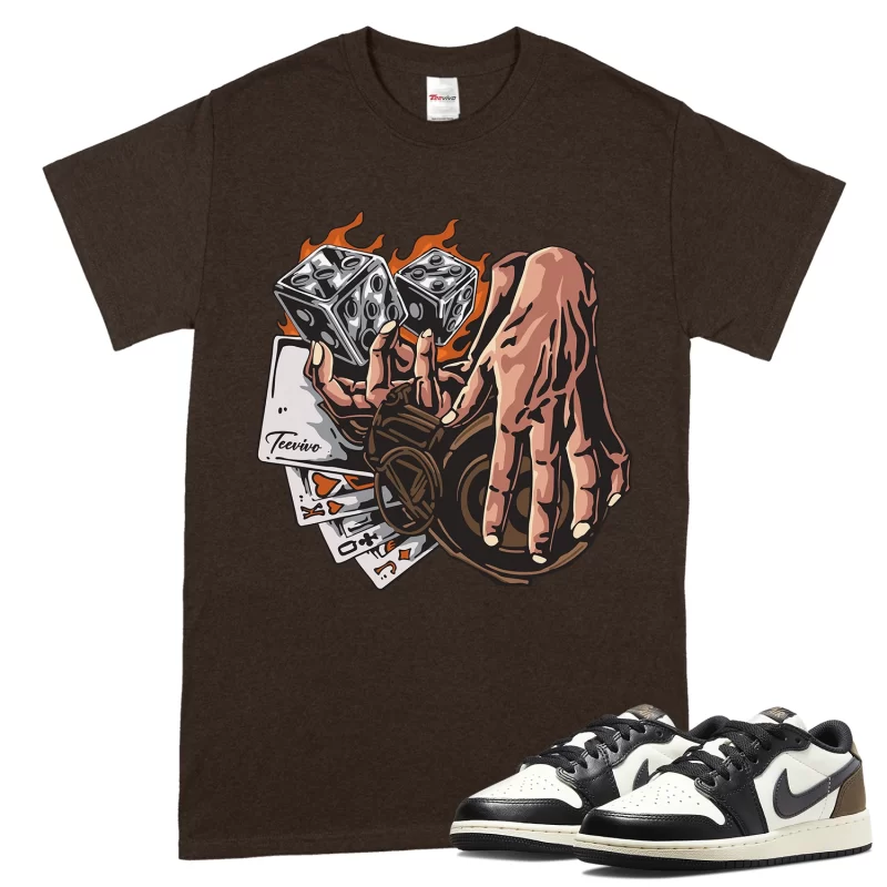 TeeVivo T-Shirt Match Air Jordan 1 Retro Low OG Mocha Gambling – Air Jordan 1 Shirt, AJ1 Shirt