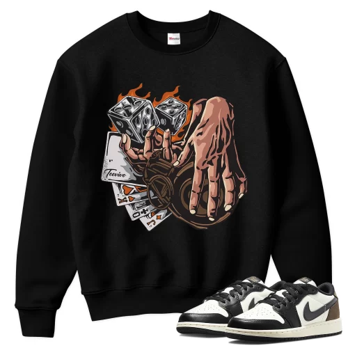TeeVivo Sweatshirt Match Air Jordan 1 Retro Low OG Mocha Gambling – Air Jordan 1 Sweatshirt, AJ1 Sweatshirt