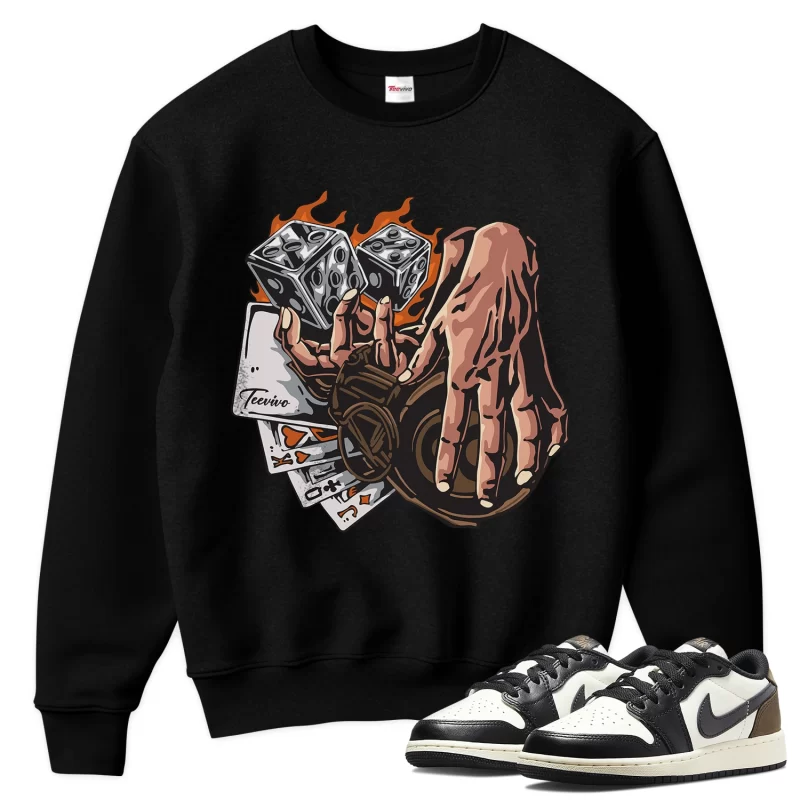 TeeVivo Sweatshirt Match Air Jordan 1 Retro Low OG Mocha Gambling – Air Jordan 1 Sweatshirt, AJ1 Sweatshirt