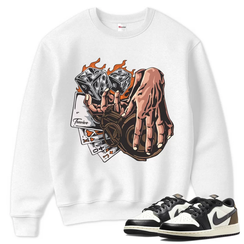TeeVivo Sweatshirt Match Air Jordan 1 Retro Low OG Mocha Gambling – Air Jordan 1 Sweatshirt, AJ1 Sweatshirt