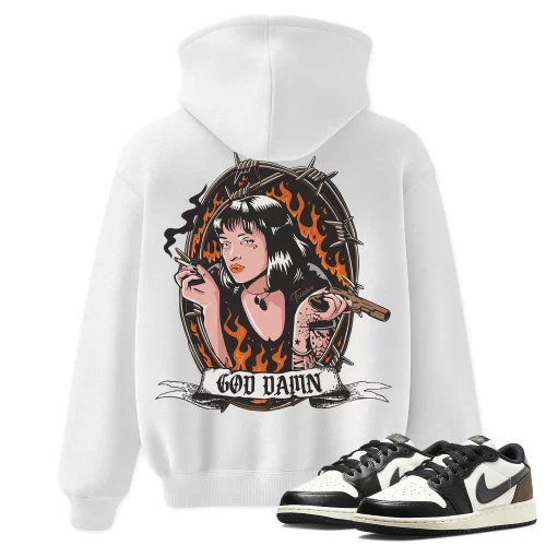 TeeVivo Hoodie Match Air Jordan 1 Retro Low OG Mocha God Daaamn – Air Jordan 1 Hoodie, AJ1 Hoodie