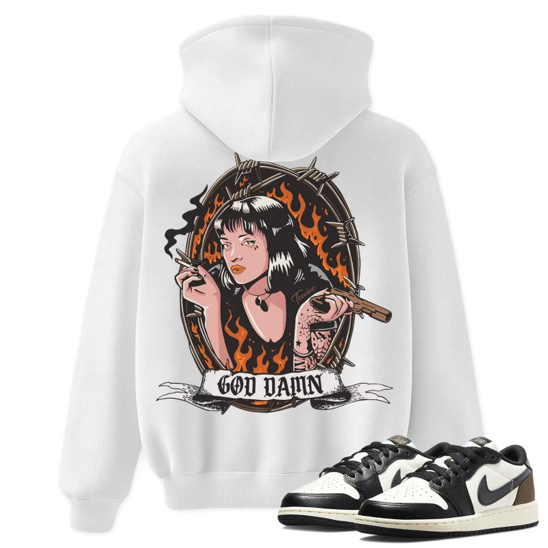 TeeVivo Hoodie Match Air Jordan 1 Retro Low OG Mocha God Daaamn – Air Jordan 1 Hoodie, AJ1 Hoodie