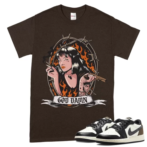 TeeVivo T-Shirt Match Air Jordan 1 Retro Low OG Mocha God Daaamn – Air Jordan 1 Shirt, AJ1 Shirt