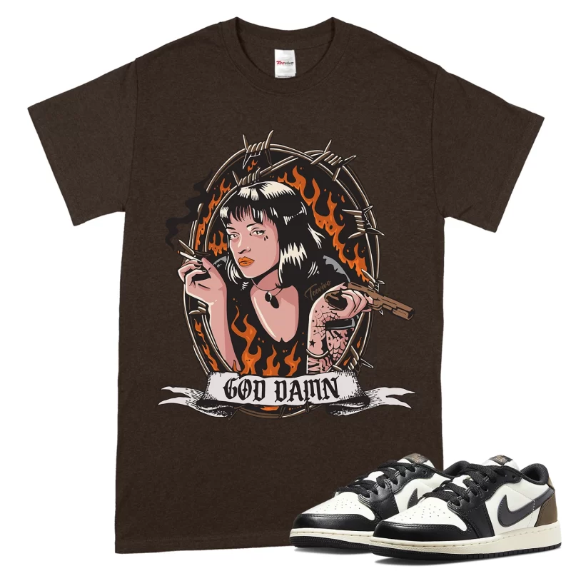 TeeVivo T-Shirt Match Air Jordan 1 Retro Low OG Mocha God Daaamn – Air Jordan 1 Shirt, AJ1 Shirt