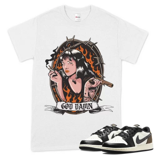 TeeVivo T-Shirt Match Air Jordan 1 Retro Low OG Mocha God Daaamn – Air Jordan 1 Shirt, AJ1 Shirt
