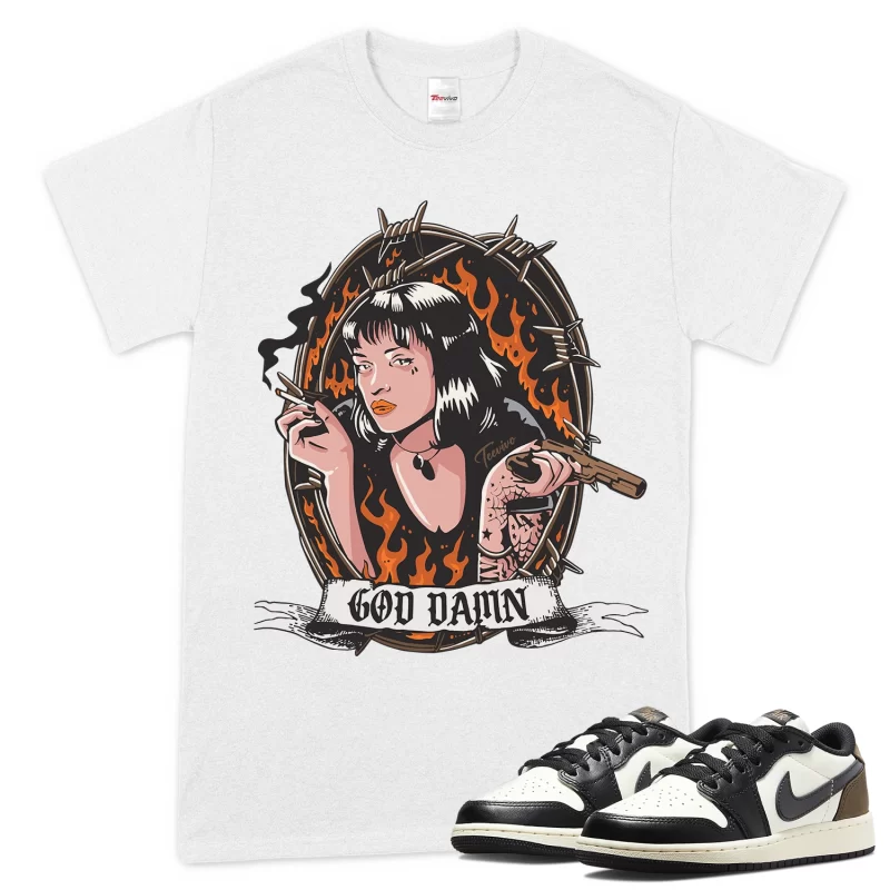 TeeVivo T-Shirt Match Air Jordan 1 Retro Low OG Mocha God Daaamn – Air Jordan 1 Shirt, AJ1 Shirt
