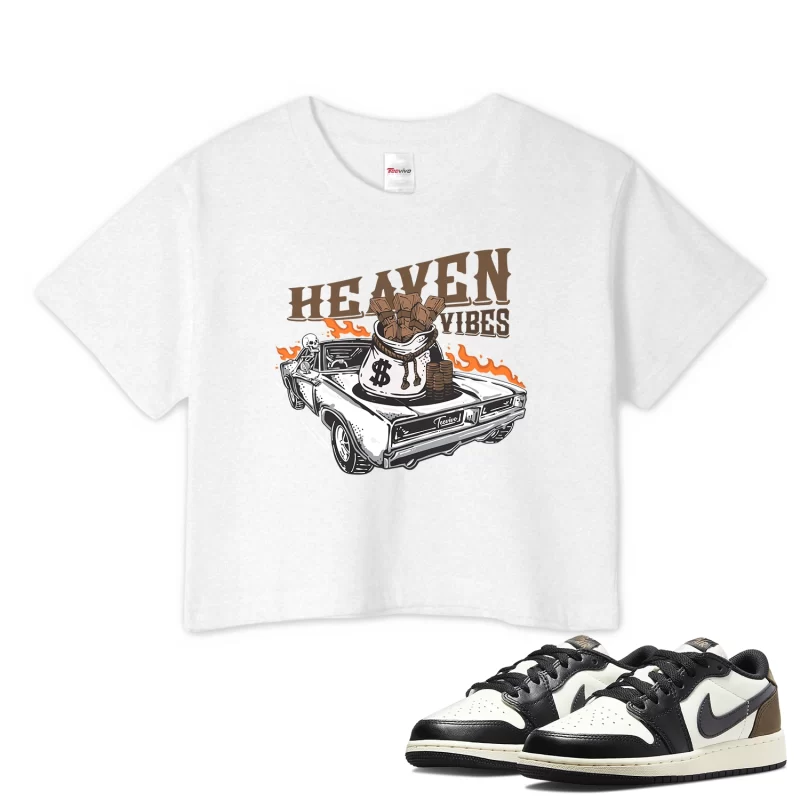 TeeVivo Crop Top Match Air Jordan 1 Retro Low OG Mocha Heaven vibes – Air Jordan 1 Crop Top, AJ1 Crop Top