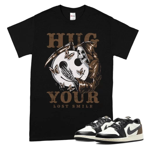 TeeVivo T-Shirt Match Air Jordan 1 Retro Low OG Mocha Hug your lost smile – Air Jordan 1 Shirt, AJ1 Shirt