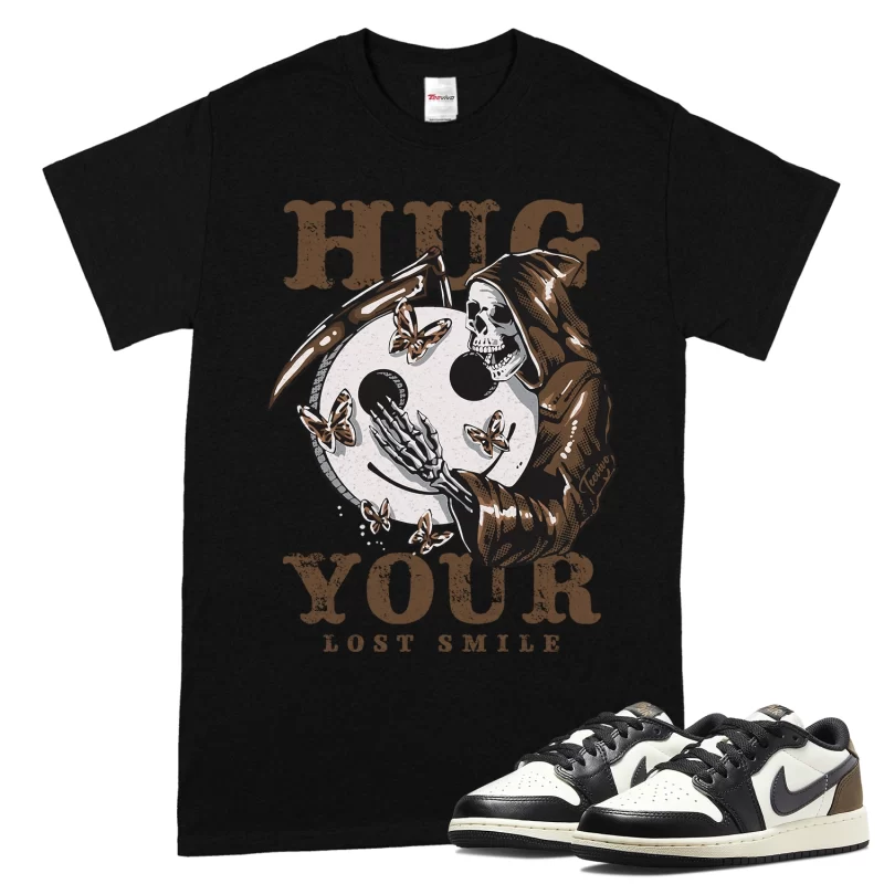 TeeVivo T-Shirt Match Air Jordan 1 Retro Low OG Mocha Hug your lost smile – Air Jordan 1 Shirt, AJ1 Shirt