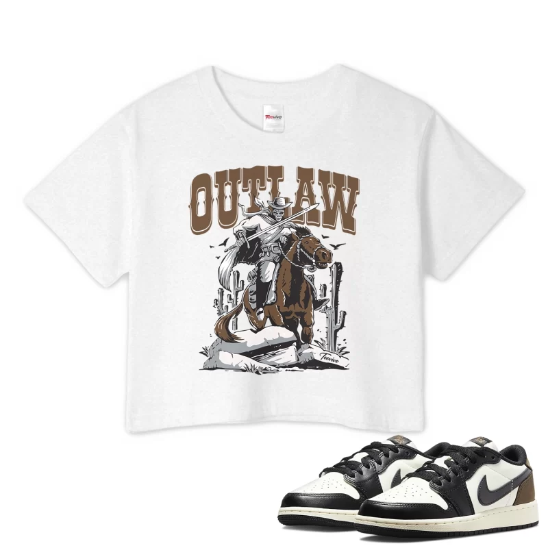 TeeVivo Crop Top Match Air Jordan 1 Retro Low OG Mocha Outlaw – Air Jordan 1 Crop Top, AJ1 Crop Top