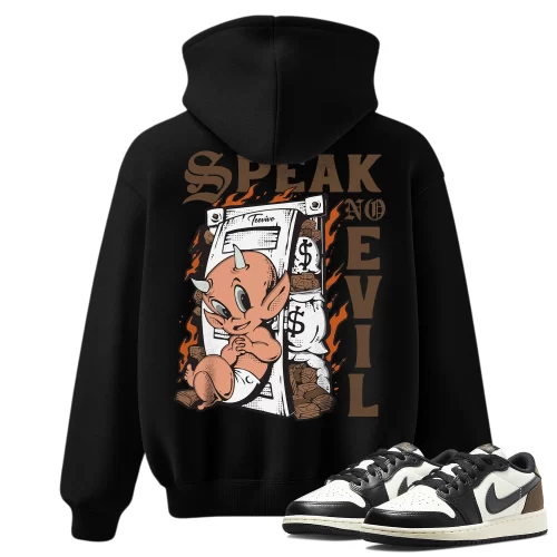 TeeVivo Hoodie Match Air Jordan 1 Retro Low OG Mocha Speak no evil – Air Jordan 1 Hoodie, AJ1 Hoodie