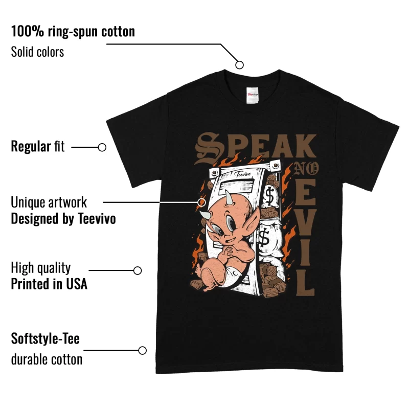 TeeVivo T-Shirt Match Air Jordan 1 Retro Low OG Mocha Speak no evil – Air Jordan 1 Shirt, AJ1 Shirt