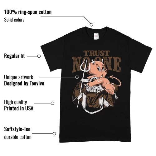 TeeVivo T-Shirt Match Air Jordan 1 Retro Low OG Mocha Trust no one – Air Jordan 1 Shirt, AJ1 Shirt