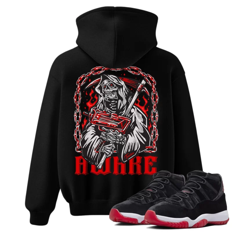 TeeVivo Hoodie Match Air Jordan 11 Retro Bred Velvet Awake – Air Jordan 11 Hoodie, AJ11 Hoodie
