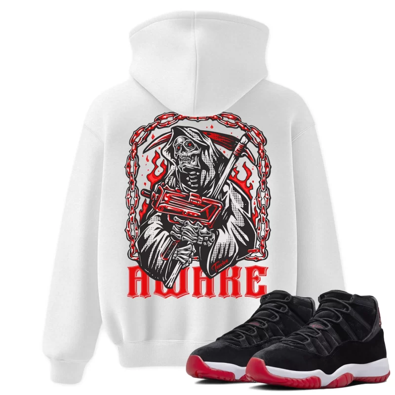 TeeVivo Hoodie Match Air Jordan 11 Retro Bred Velvet Awake – Air Jordan 11 Hoodie, AJ11 Hoodie