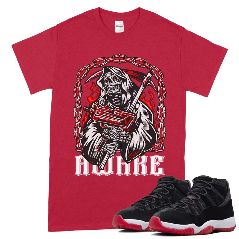 TeeVivo T-Shirt Match Air Jordan 11 Retro Bred Velvet Awake – Air Jordan 11 Shirt, AJ11 Shirt