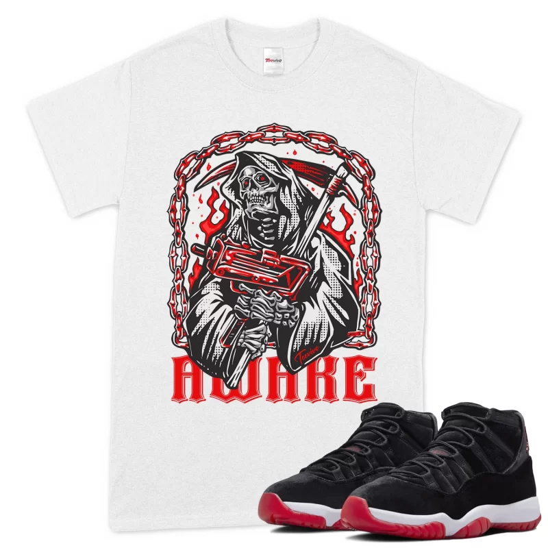 TeeVivo T-Shirt Match Air Jordan 11 Retro Bred Velvet Awake – Air Jordan 11 Shirt, AJ11 Shirt