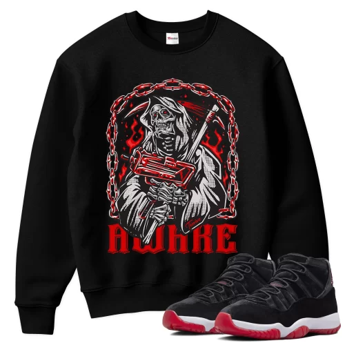 TeeVivo Sweatshirt Match Air Jordan 11 Retro Bred Velvet Awake – Air Jordan 11 Sweatshirt, AJ11 Sweatshirt