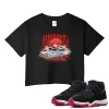 TeeVivo Crop Top Match Air Jordan 11 Retro Bred Velvet Blessed – Air Jordan 11 Crop Top, AJ11 Crop Top