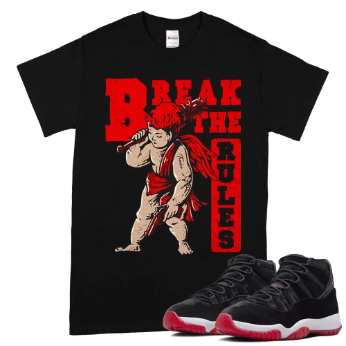 TeeVivo T-Shirt Match Air Jordan 11 Retro Bred Velvet Break the rules – Air Jordan 11 Shirt, AJ11 Shirt
