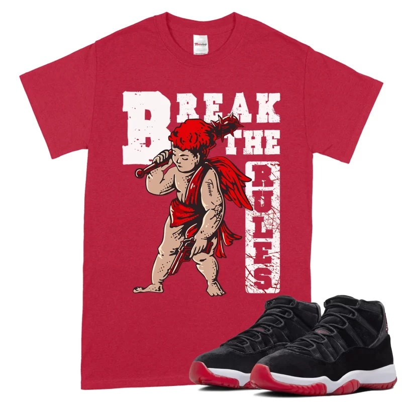TeeVivo T-Shirt Match Air Jordan 11 Retro Bred Velvet Break the rules – Air Jordan 11 Shirt, AJ11 Shirt