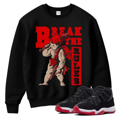 TeeVivo Sweatshirt Match Air Jordan 11 Retro Bred Velvet Break the rules – Air Jordan 11 Sweatshirt, AJ11 Sweatshirt