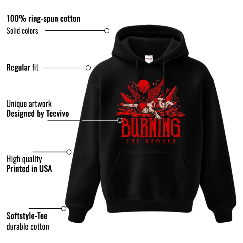 TeeVivo Hoodie Match Air Jordan 11 Retro Bred Velvet Burning the ground – Air Jordan 11 Hoodie, AJ11 Hoodie