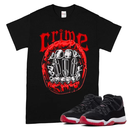 TeeVivo T-Shirt Match Air Jordan 11 Retro Bred Velvet Crime – Air Jordan 11 Shirt, AJ11 Shirt