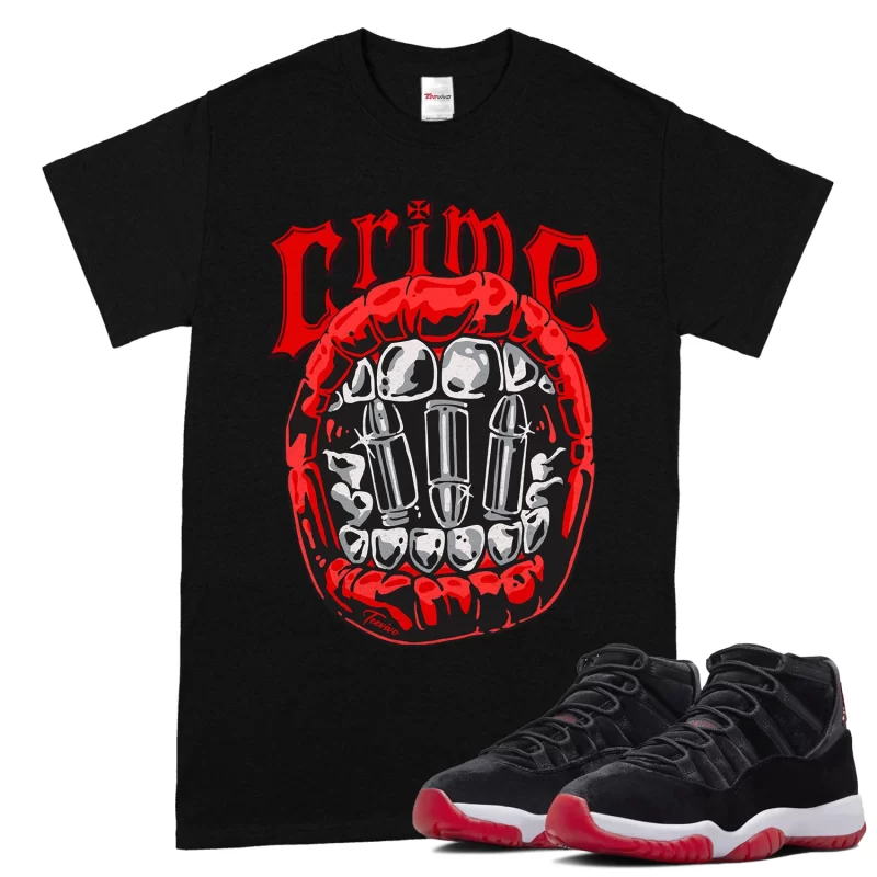 TeeVivo T-Shirt Match Air Jordan 11 Retro Bred Velvet Crime – Air Jordan 11 Shirt, AJ11 Shirt