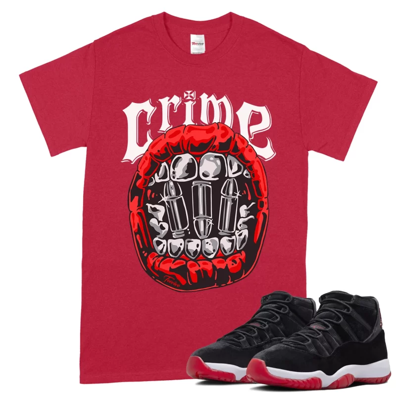 TeeVivo T-Shirt Match Air Jordan 11 Retro Bred Velvet Crime – Air Jordan 11 Shirt, AJ11 Shirt
