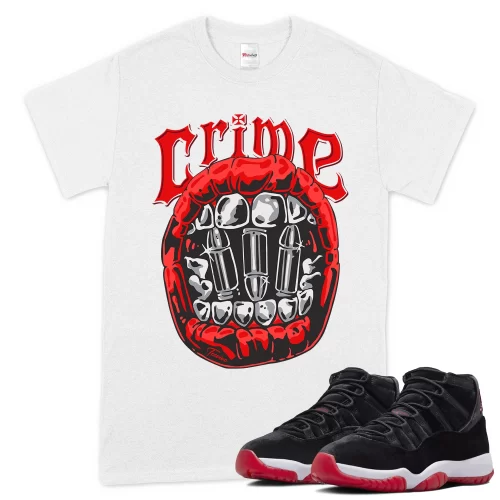 TeeVivo T-Shirt Match Air Jordan 11 Retro Bred Velvet Crime – Air Jordan 11 Shirt, AJ11 Shirt