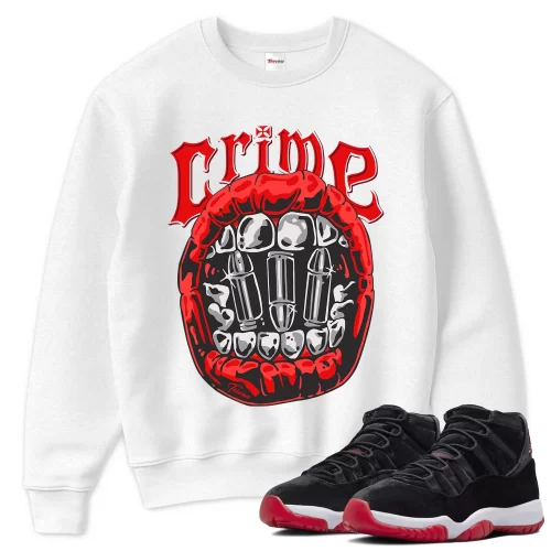 TeeVivo Sweatshirt Match Air Jordan 11 Retro Bred Velvet Crime – Air Jordan 11 Sweatshirt, AJ11 Sweatshirt