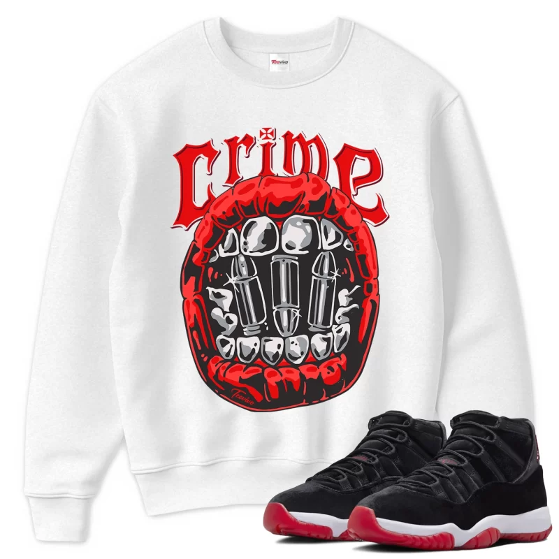 TeeVivo Sweatshirt Match Air Jordan 11 Retro Bred Velvet Crime – Air Jordan 11 Sweatshirt, AJ11 Sweatshirt