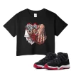 TeeVivo Crop Top Match Air Jordan 11 Retro Bred Velvet Gambling – Air Jordan 11 Crop Top, AJ11 Crop Top