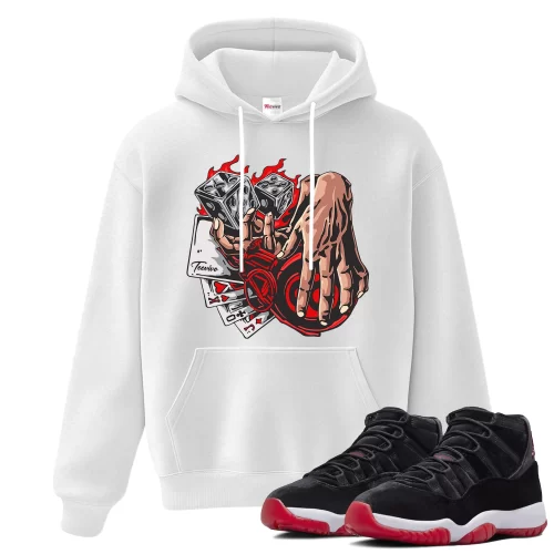 TeeVivo Hoodie Match Air Jordan 11 Retro Bred Velvet Gambling – Air Jordan 11 Hoodie, AJ11 Hoodie